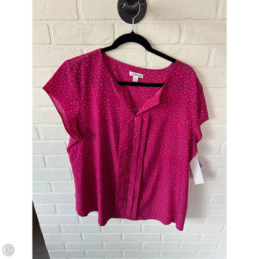 Top Short Sleeve By Croft And Barrow In Pink & White, Size: Xxl