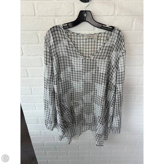 Top Long Sleeve By Logo In Black & White, Size: Xl