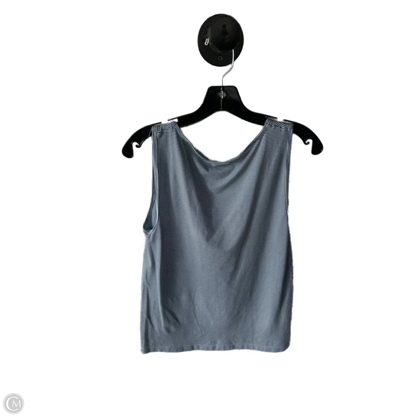 Top Sleeveless Basic By Calvin Klein In Blue & White, Size: L