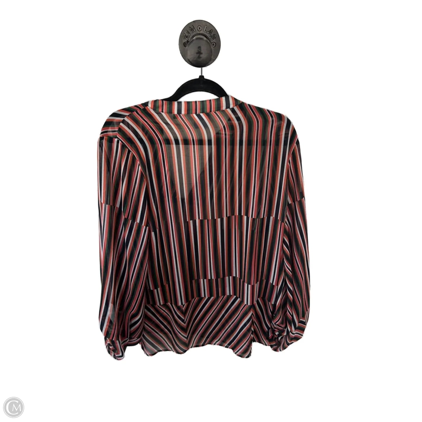 Top Long Sleeve By Cabi In Blue & Green, Size: M