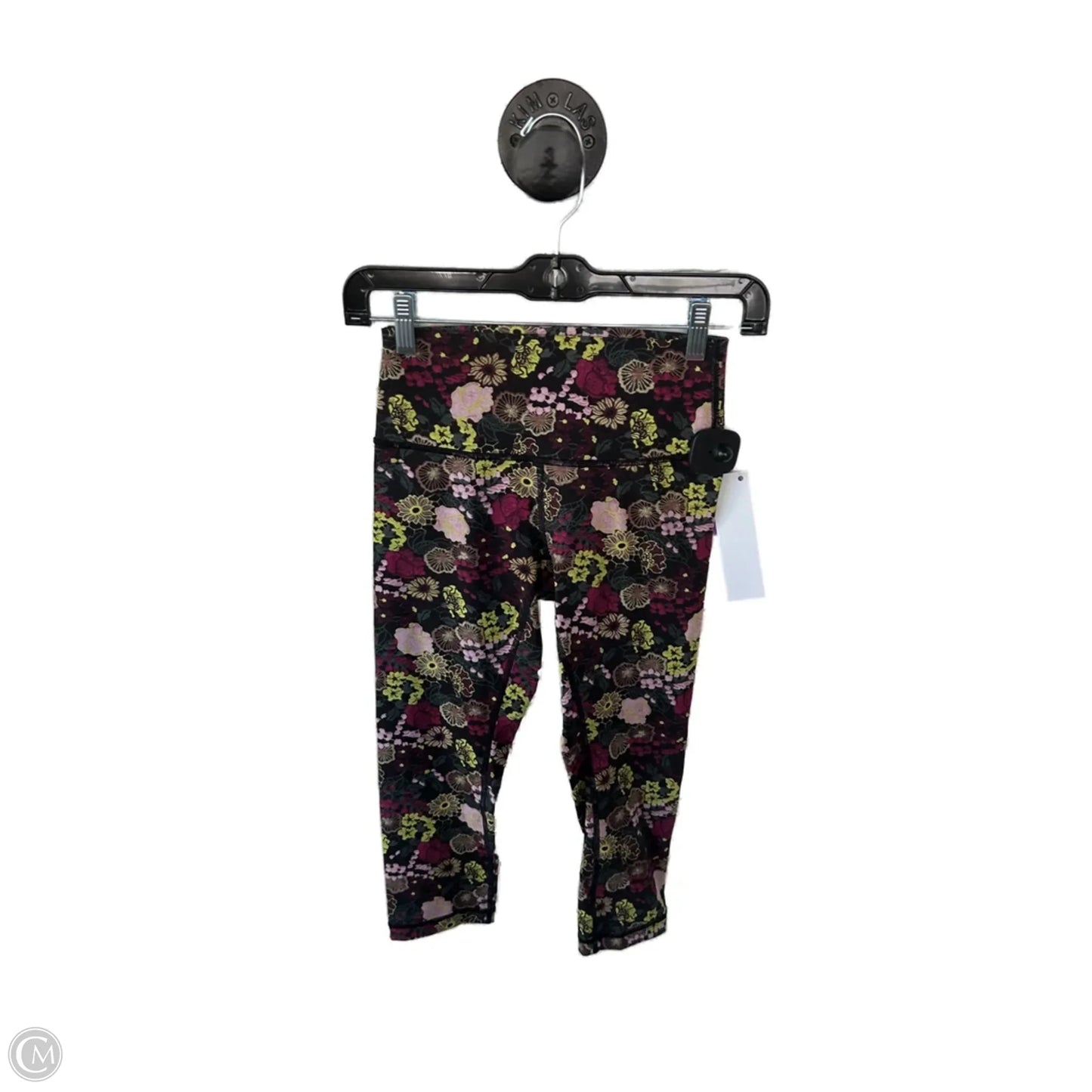 Athletic Leggings Capris By Lululemon In Black & Purple, Size: 4