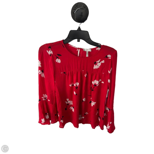 Top Long Sleeve By Joie In Red & White, Size: M
