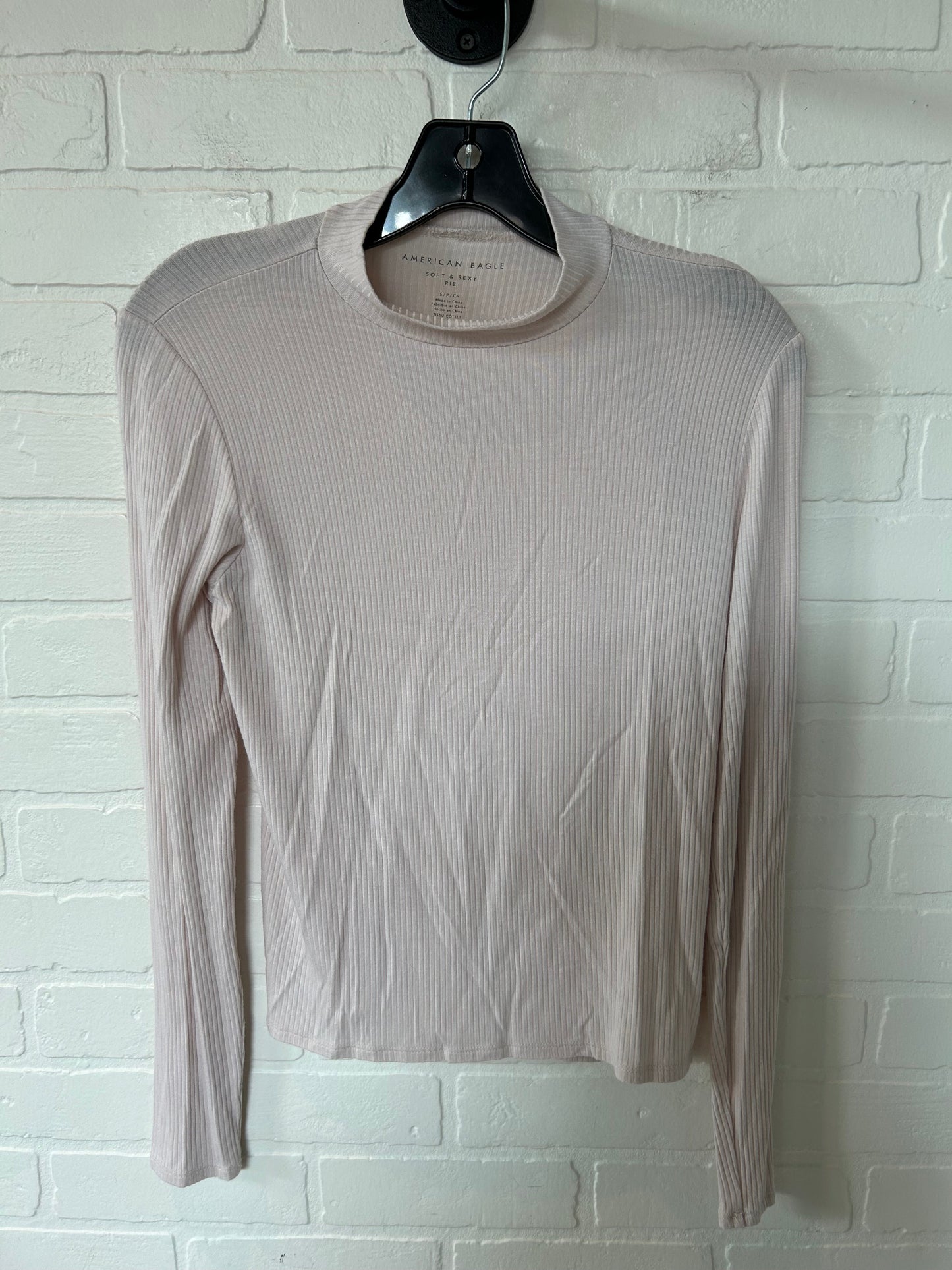 Cream Top Long Sleeve Basic American Eagle, Size S