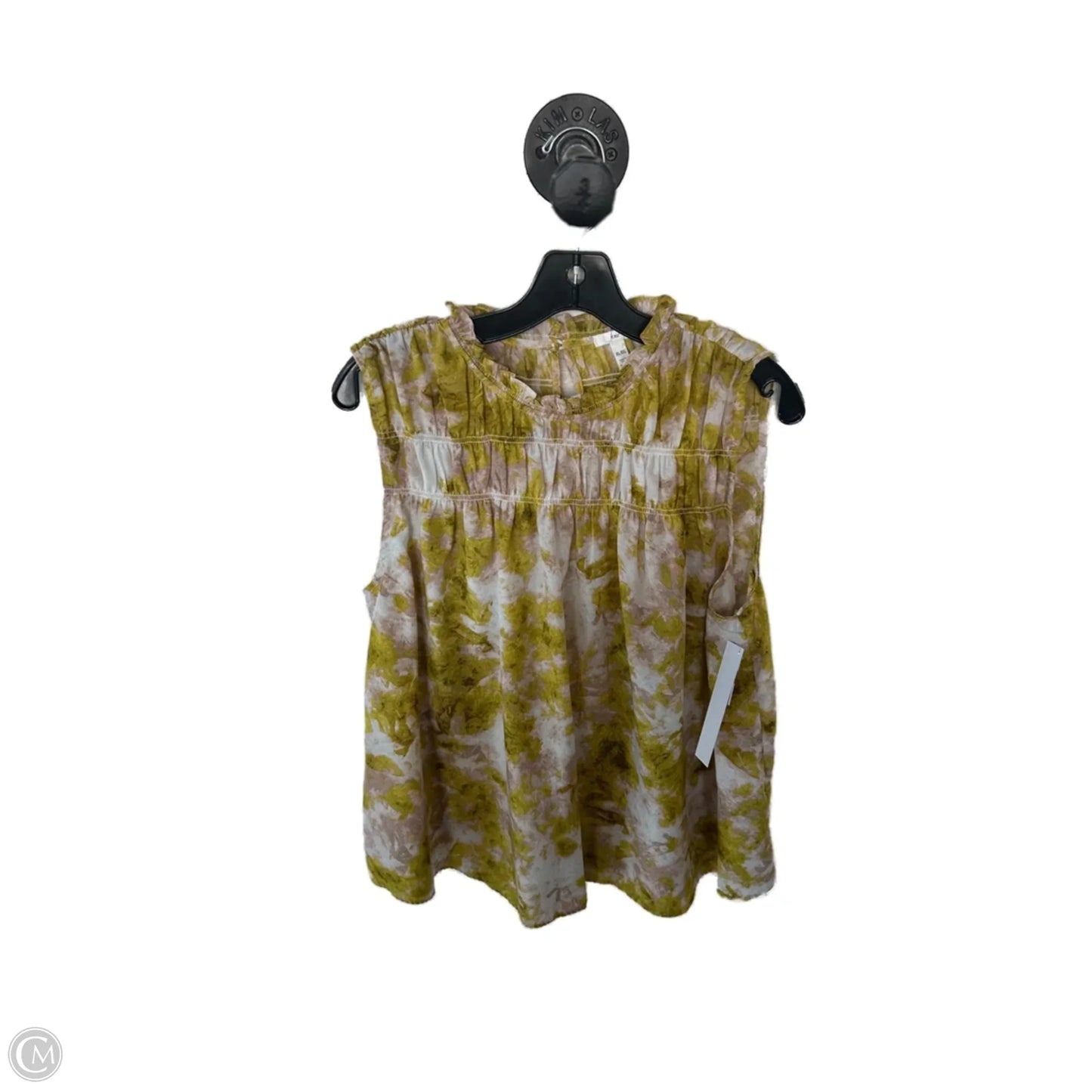 Top Sleeveless By Joie In Green & Tan, Size: Xl