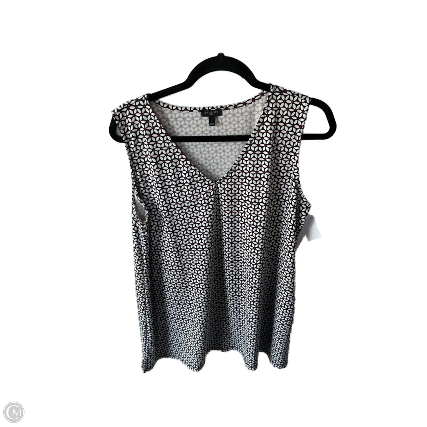 Top Sleeveless By Talbots In Black & Red, Size: 1x