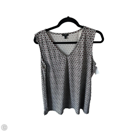 Top Sleeveless By Talbots In Black & Red, Size: 1x