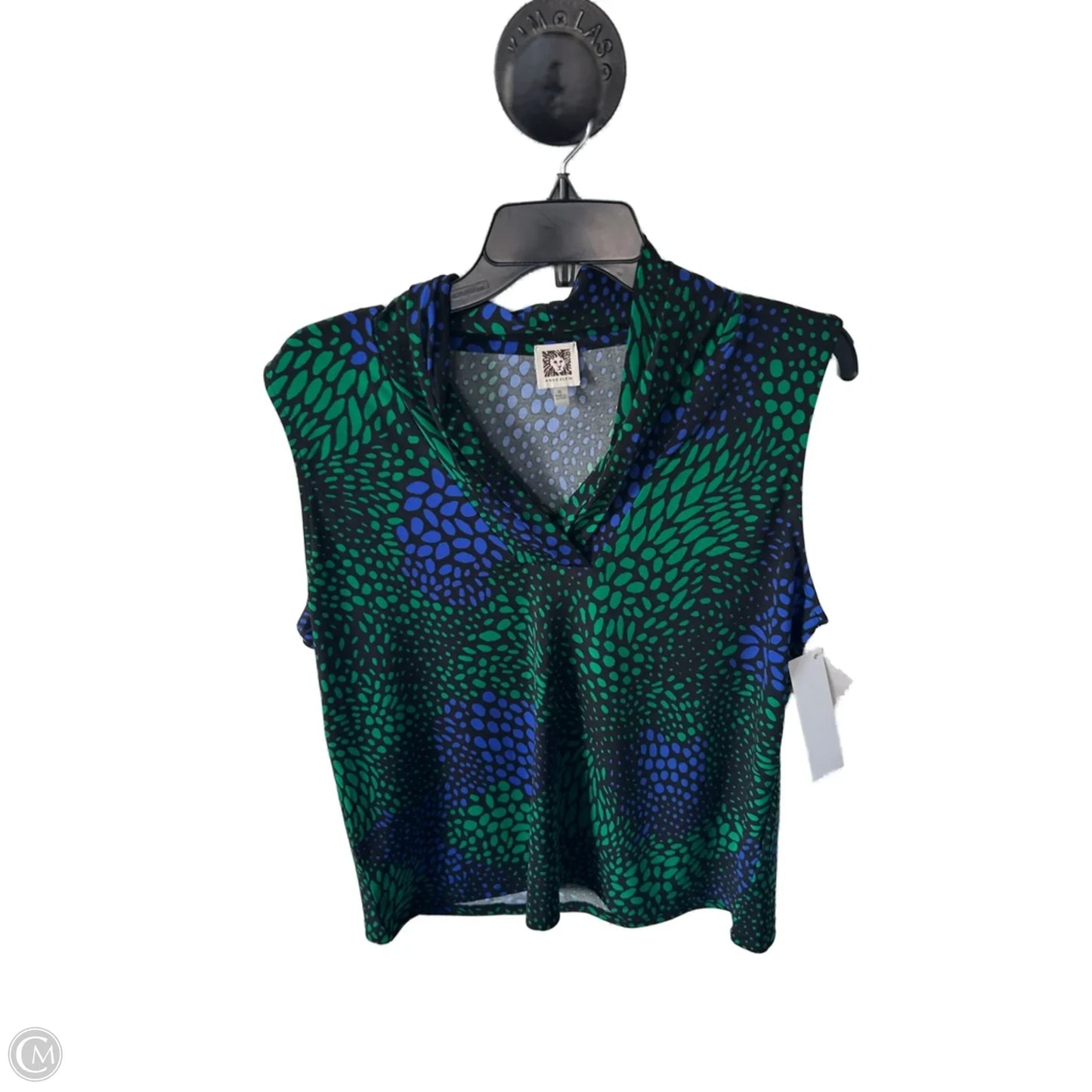Top Sleeveless By Anne Klein In Black & Green, Size: Xl