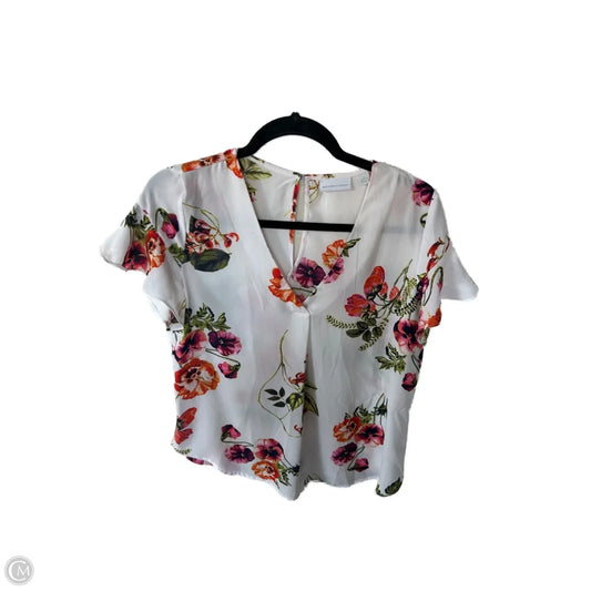 Top Short Sleeve By New York And Co In Green & White, Size: Xs