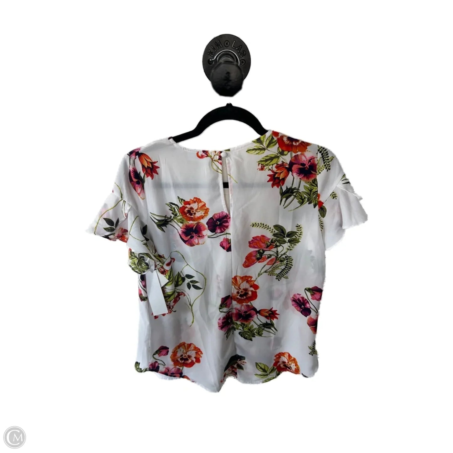 Top Short Sleeve By New York And Co In Green & White, Size: Xs