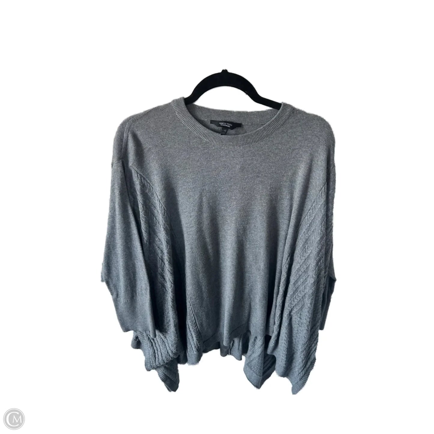 Sweater By Simply Vera In Grey, Size: L