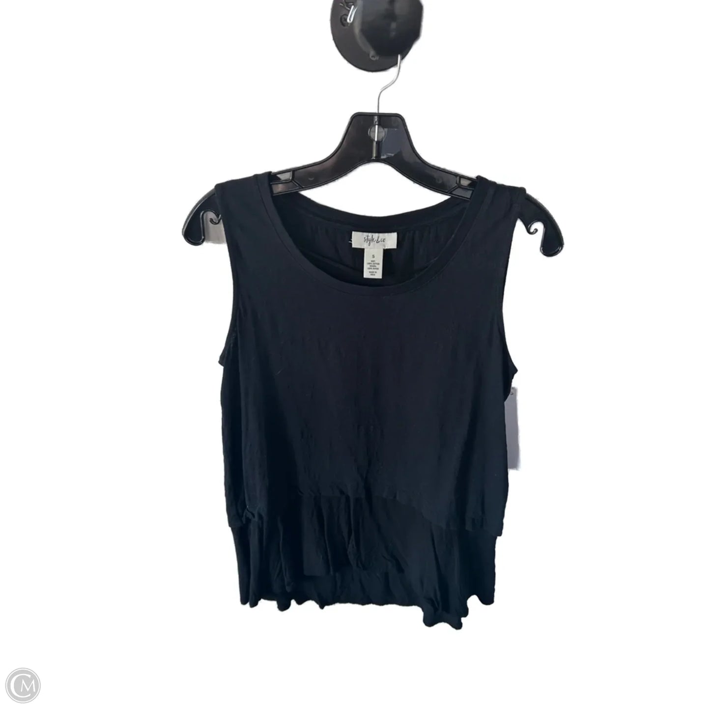 Top Sleeveless Basic By Style And Company In Black, Size: S