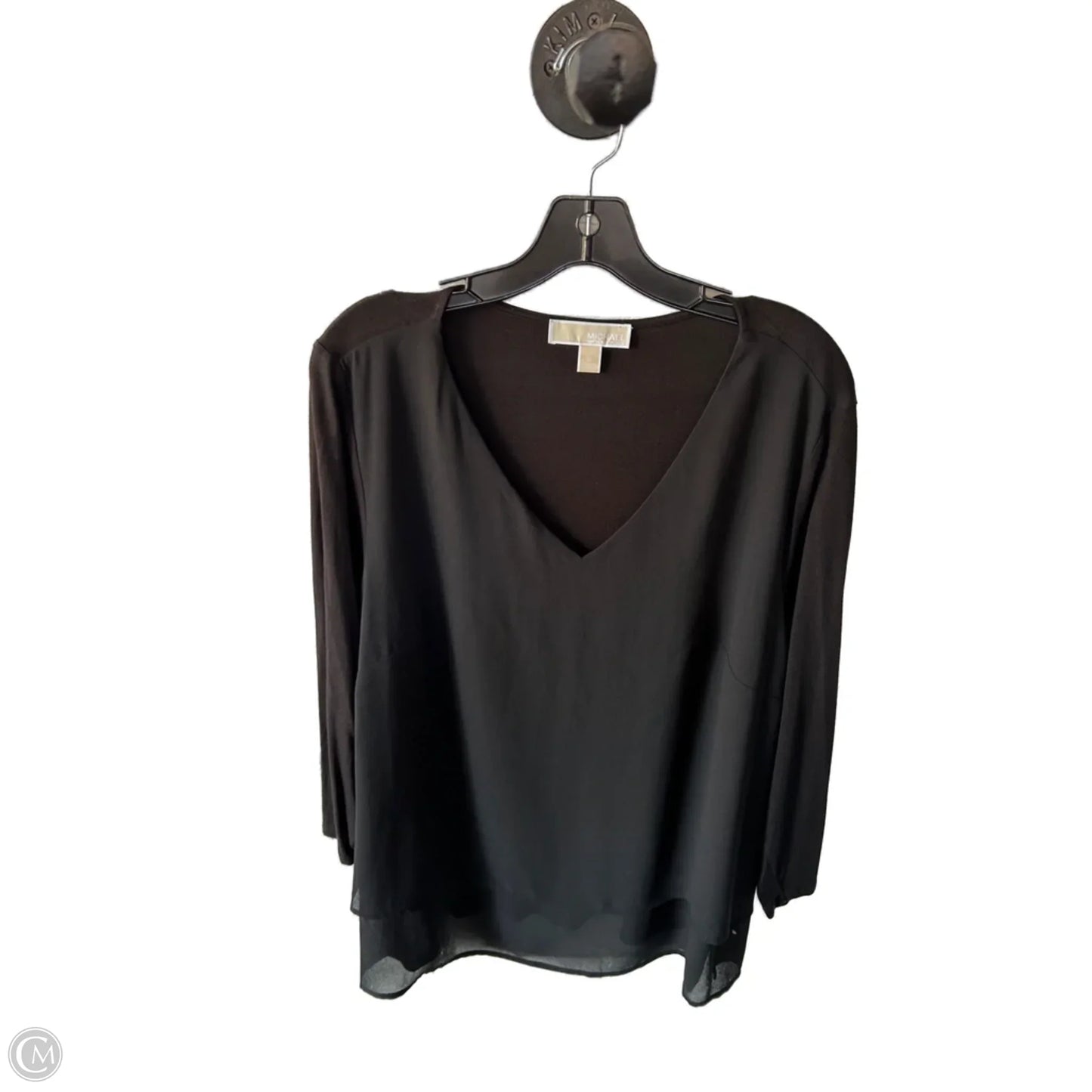 Top Long Sleeve By Michael By Michael Kors In Black, Size: 1x