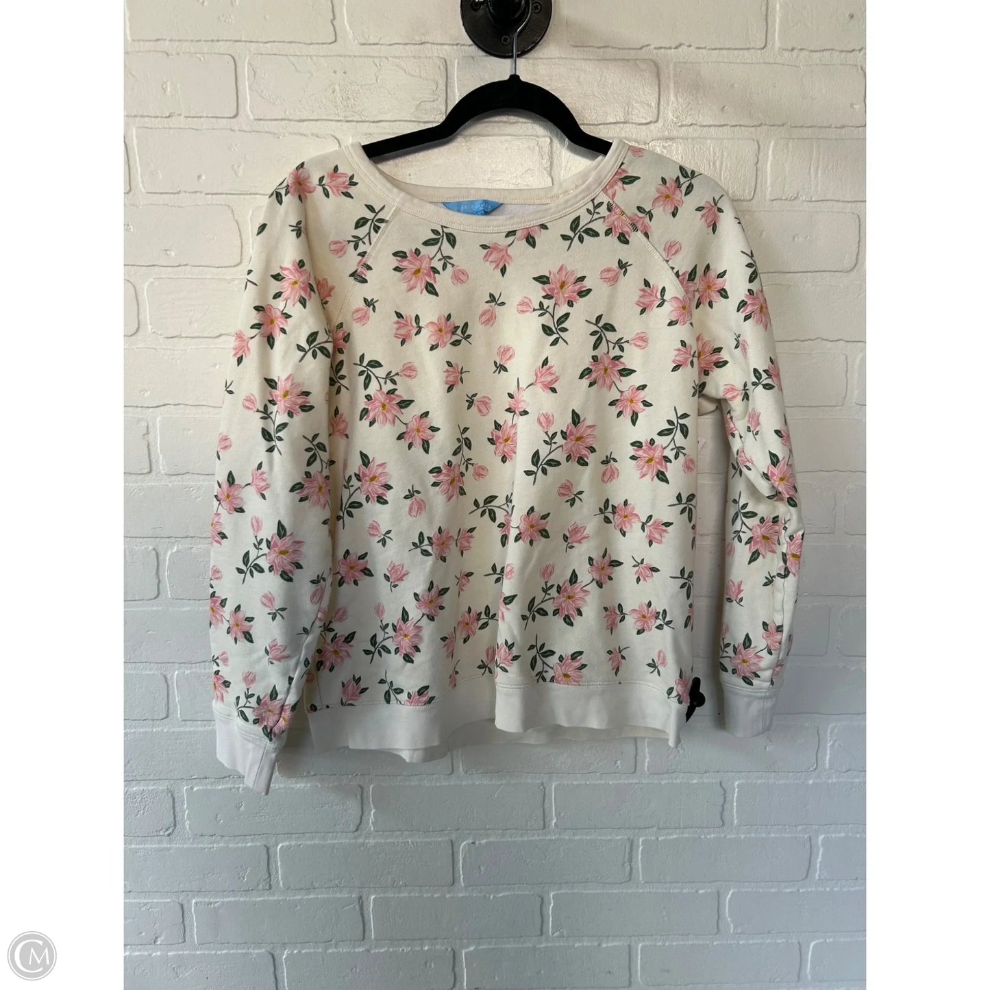 Sweatshirt Crewneck By Draper James In Cream & Pink, Size: L