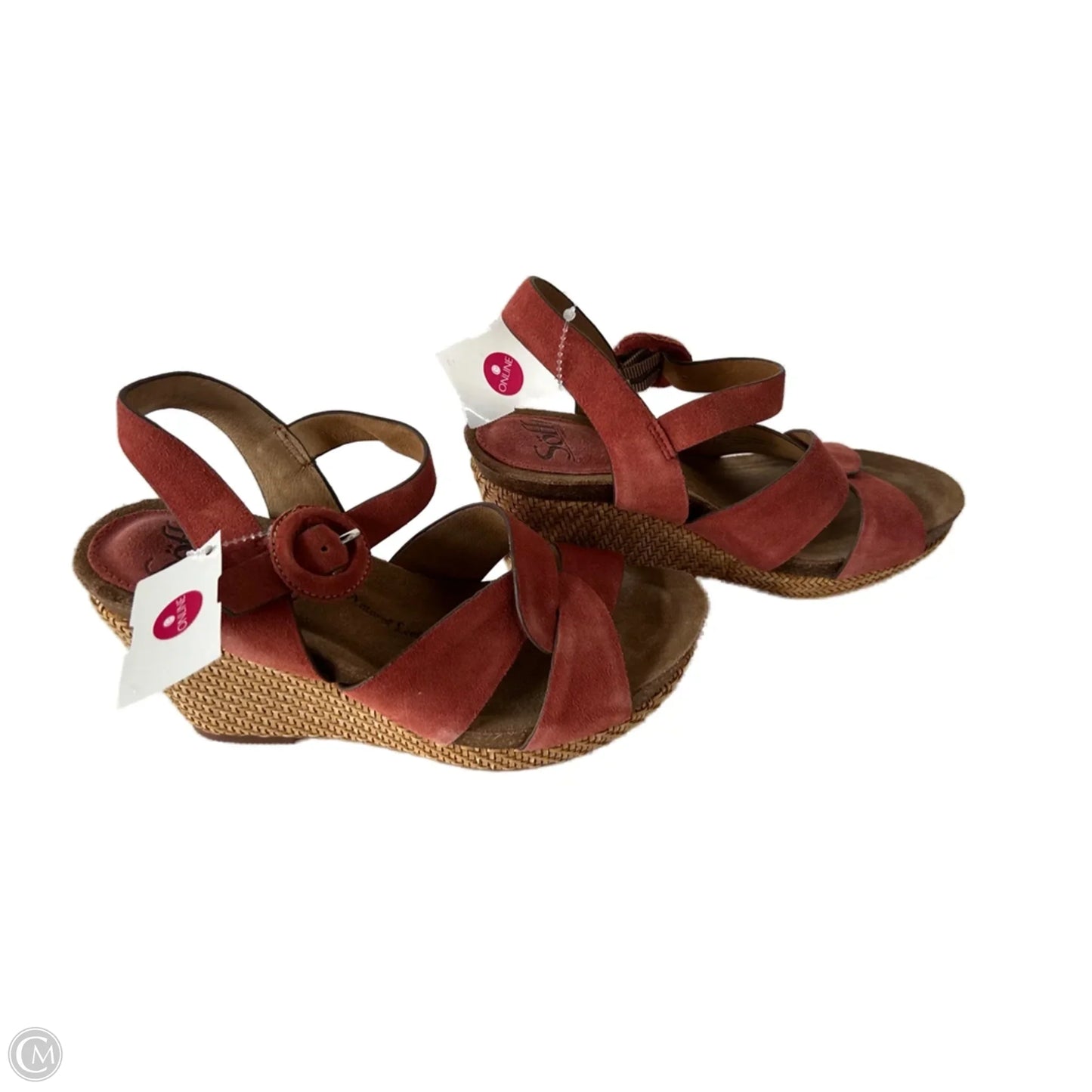 Sandals Heels Wedge By Sofft In Red, Size: 7