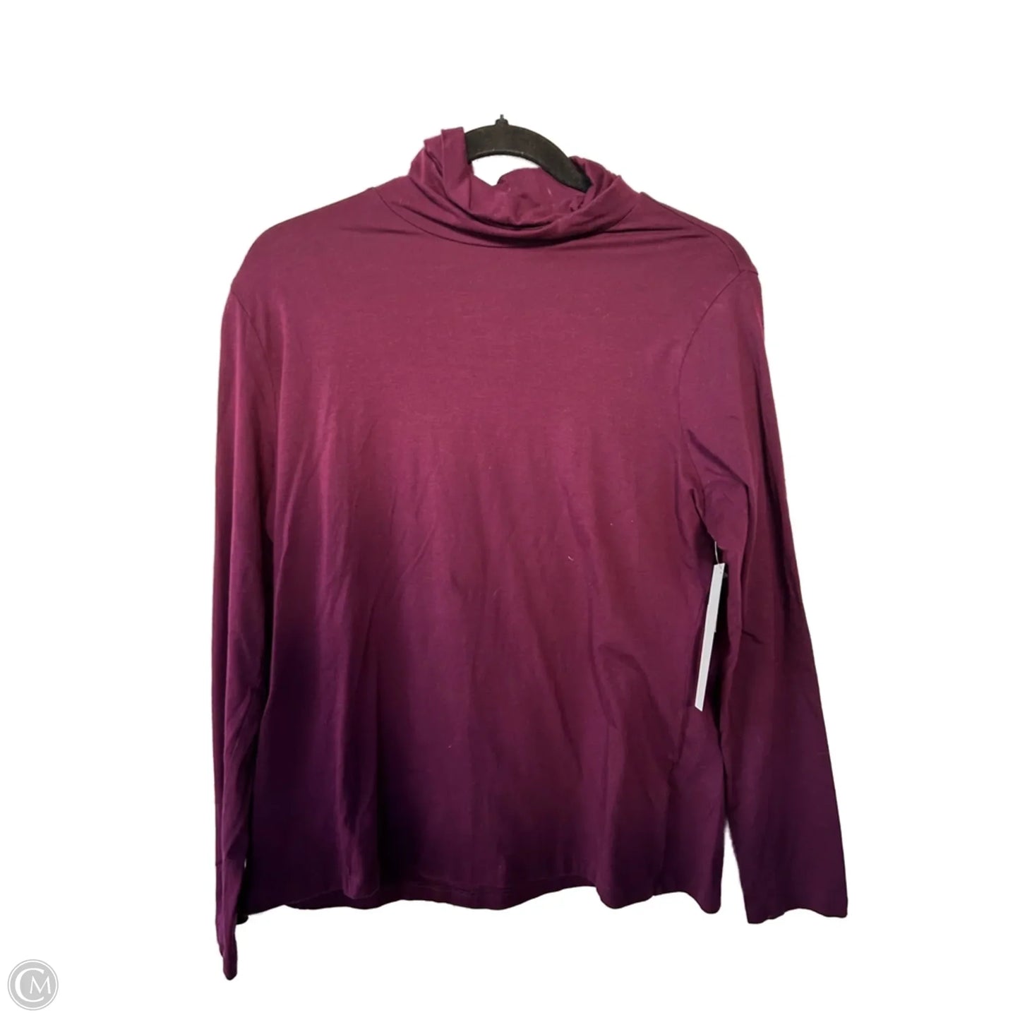 Top Long Sleeve Basic By Lands End In Purple, Size: L
