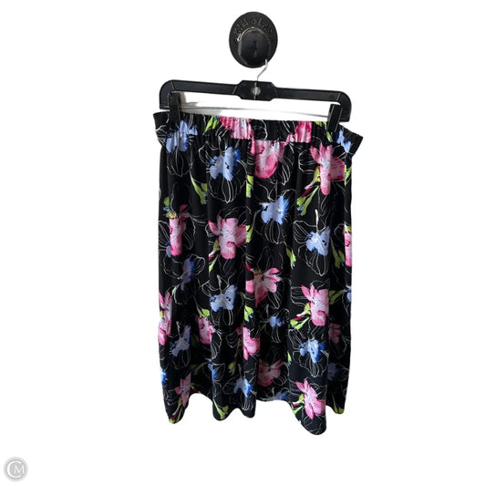Skirt Midi By Apt 9 In Black & Blue, Size: 8