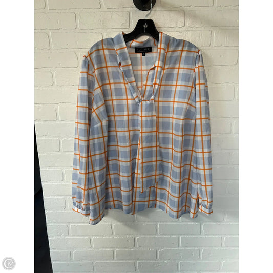 Top Long Sleeve By Eloquii In Blue & Orange, Size: 1x