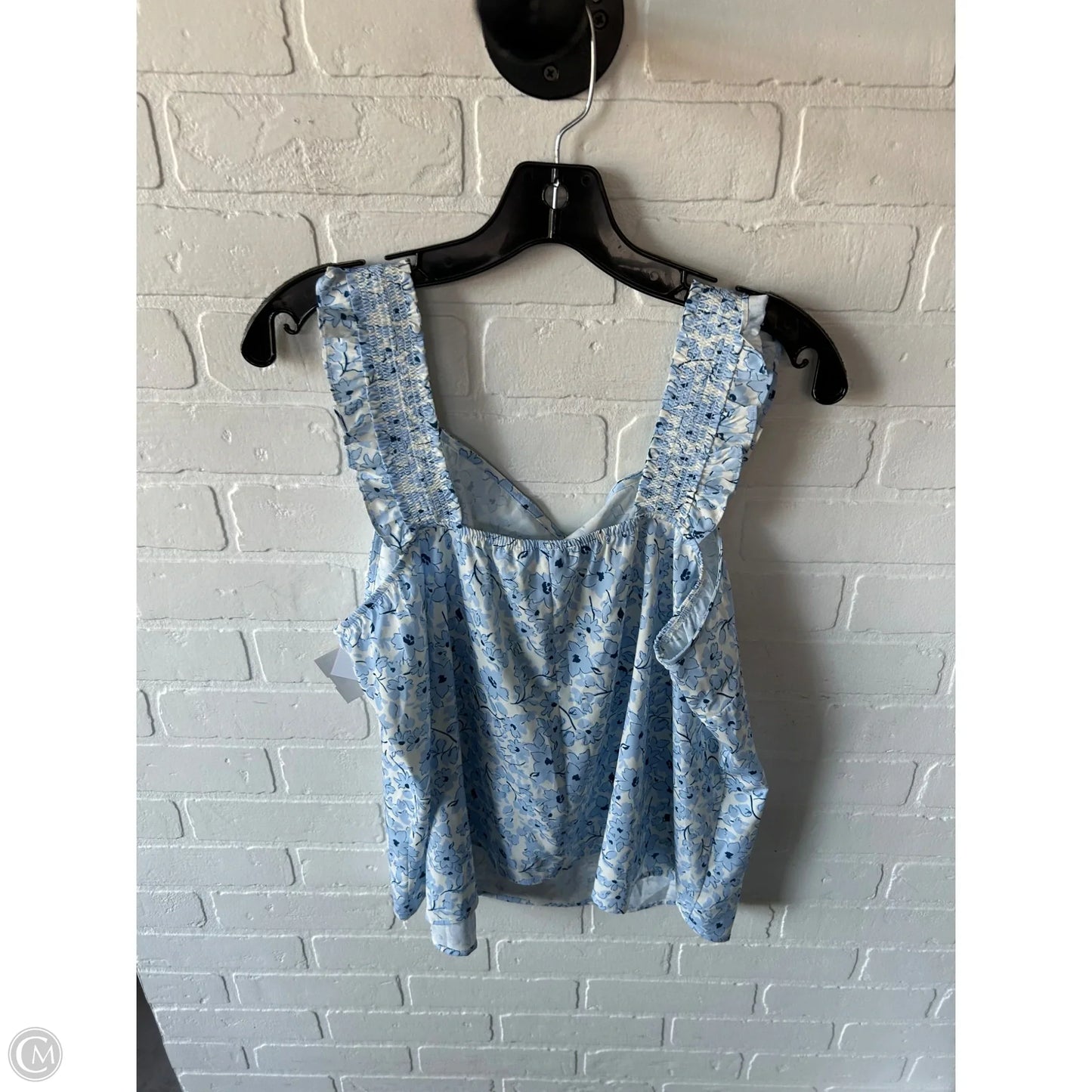Top Sleeveless By Lush In Blue & White, Size: 1x