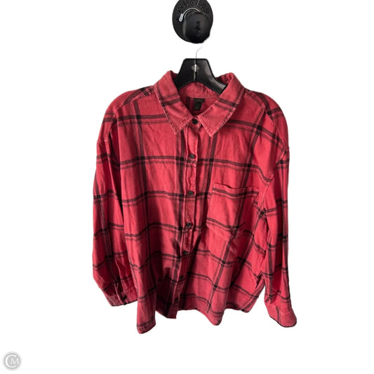 Top Long Sleeve By Wild Fable In Black & Red, Size: Xl