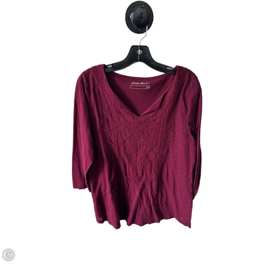 Top Long Sleeve By Eddie Bauer In Red, Size: L