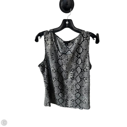 Top Sleeveless By Halogen In Black & Grey, Size: L