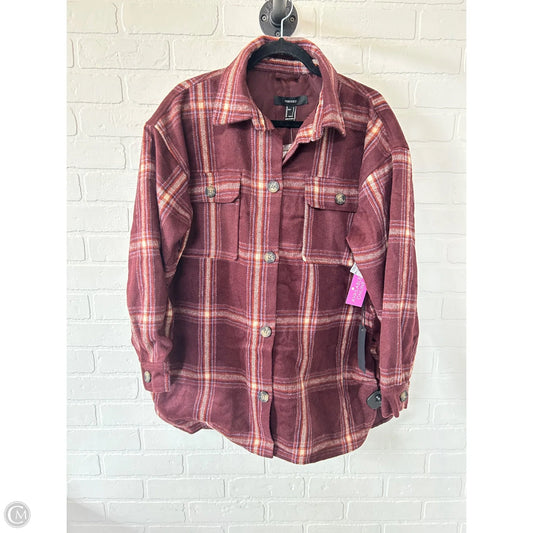 Jacket Shirt By Forever 21 In Red, Size: L