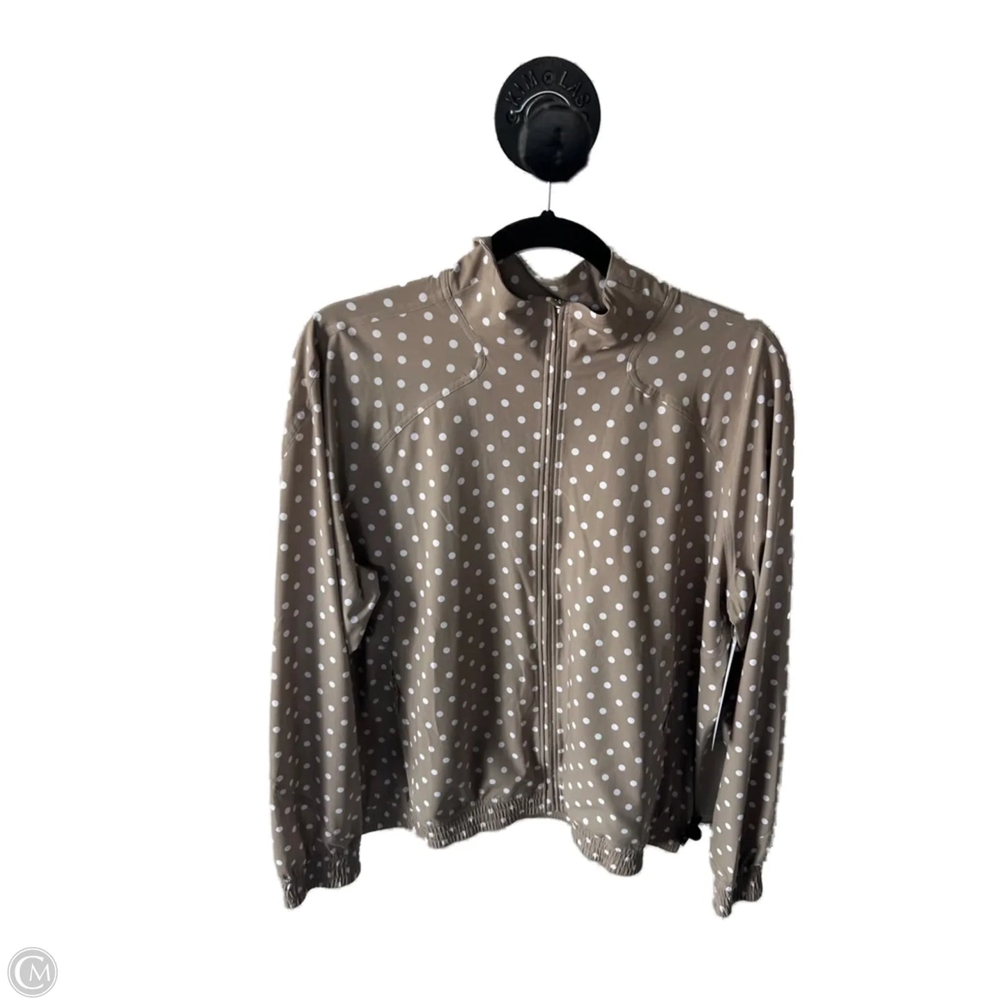 Athletic Top Long Sleeve Collar By Lululemon In Tan & White, Size: L