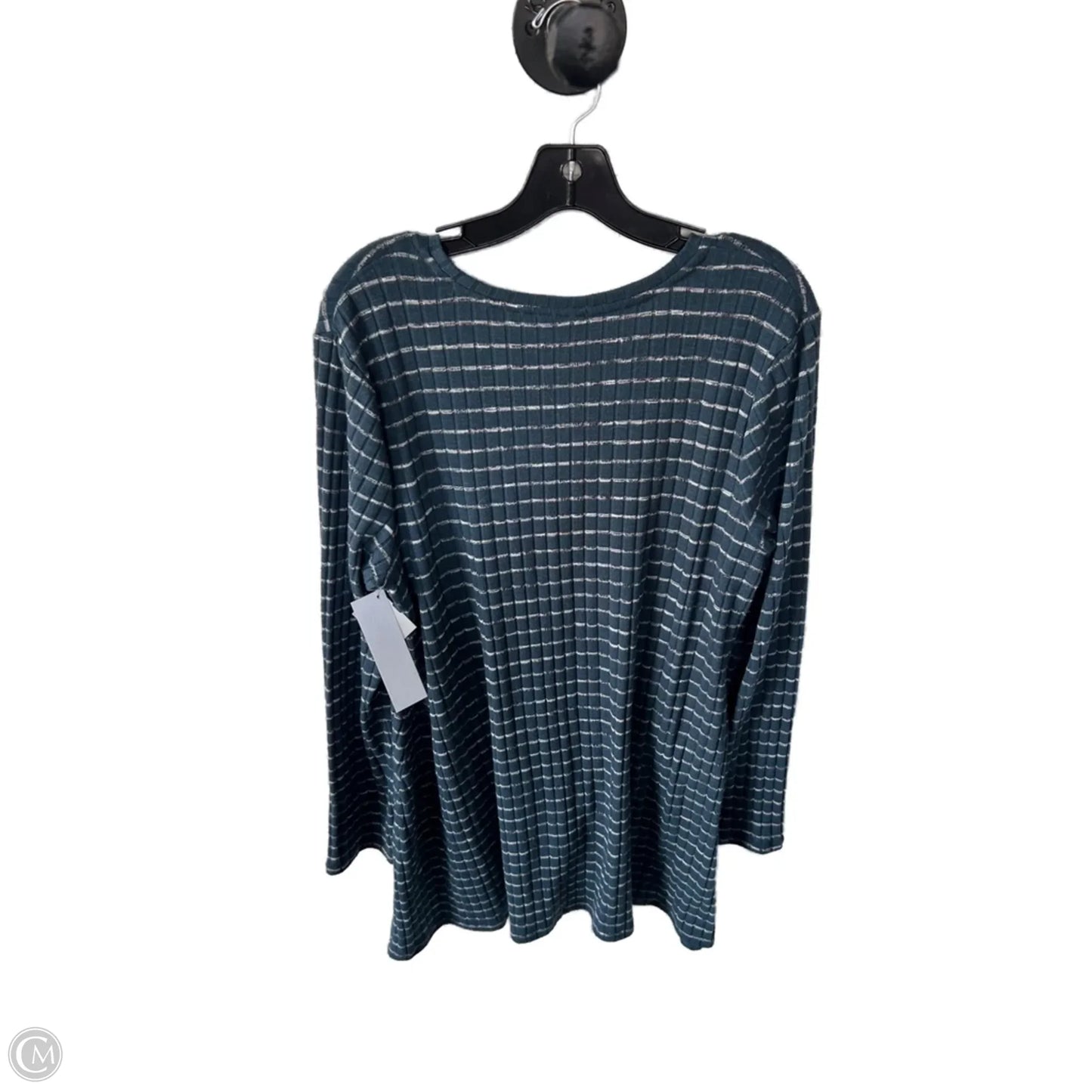 Top Long Sleeve By Logo In Blue, Size: L