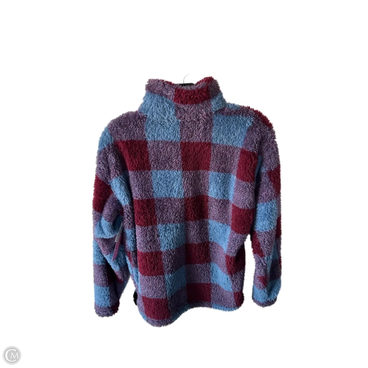 Jacket Fleece By Eddie Bauer In Blue & Red, Size: S