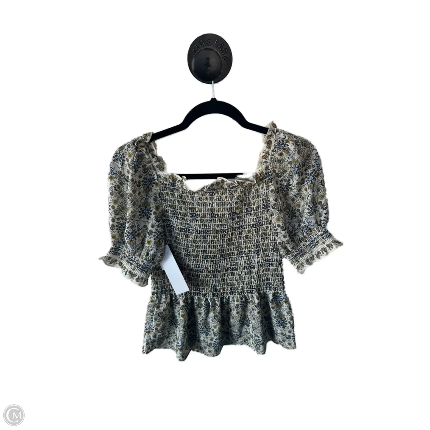 Top Short Sleeve By Max Studio In Green & Tan, Size: S