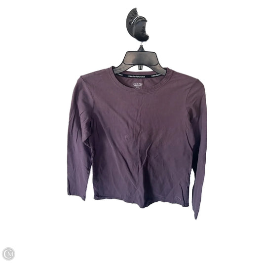 Top Long Sleeve Basic By Calvin Klein Performance In Purple, Size: S