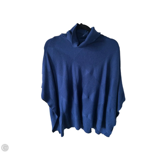 Poncho By Alfani In Blue, Size: L