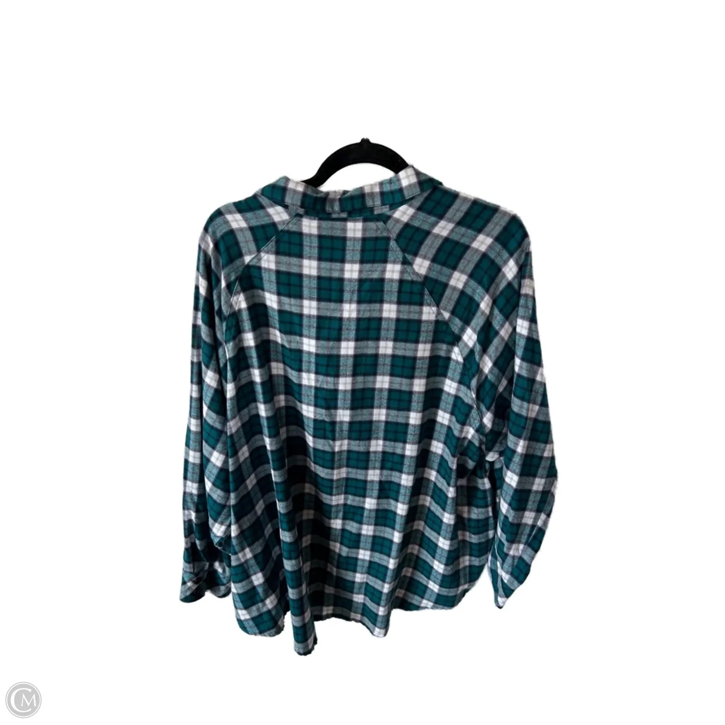 Top Long Sleeve By Wild Fable In Blue & White, Size: Xxl