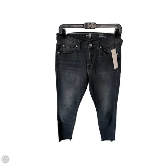Jeans Skinny By 7 For All Mankind In Black Denim, Size: 8