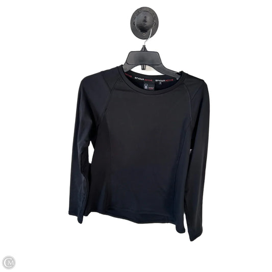 Athletic Top Long Sleeve Crewneck By Spyder In Black, Size: M