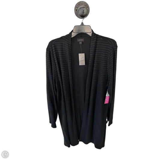 Sweater Cardigan By J. Jill In Black & Silver, Size: Xl
