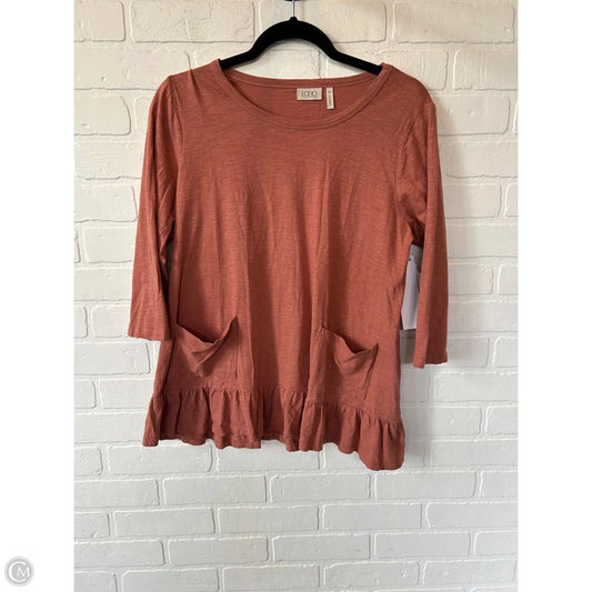 Top 3/4 Sleeve By Logo In Orange, Size: M