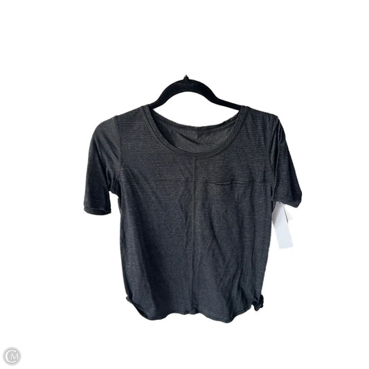 Athletic Top Short Sleeve By Lululemon In Grey, Size: S