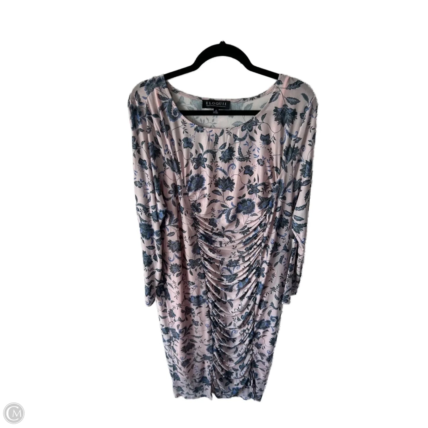 Dress Casual Midi By Eloquii In Blue & Pink, Size: 2x