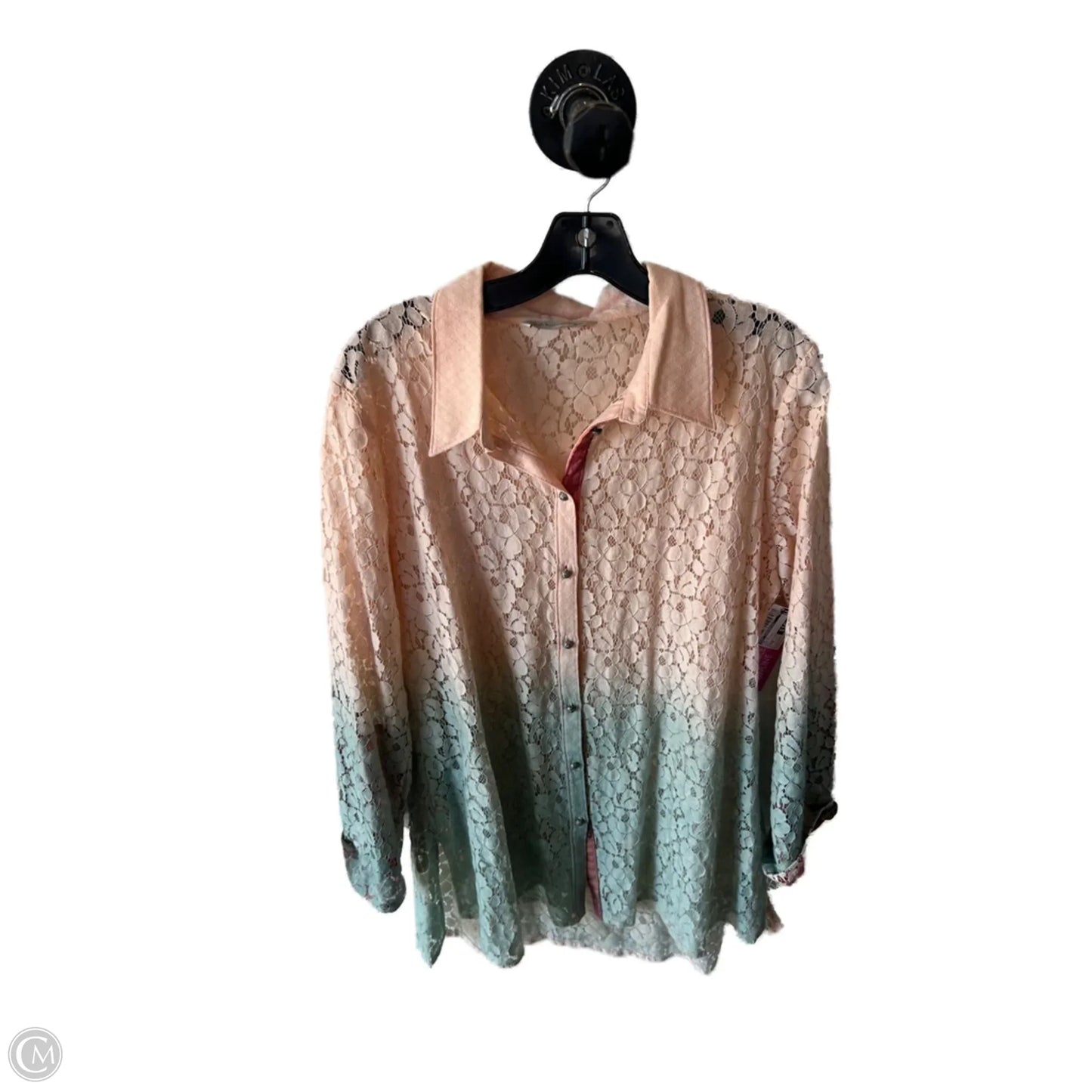 Top Long Sleeve By Soft Surroundings In Blue & Pink, Size: M