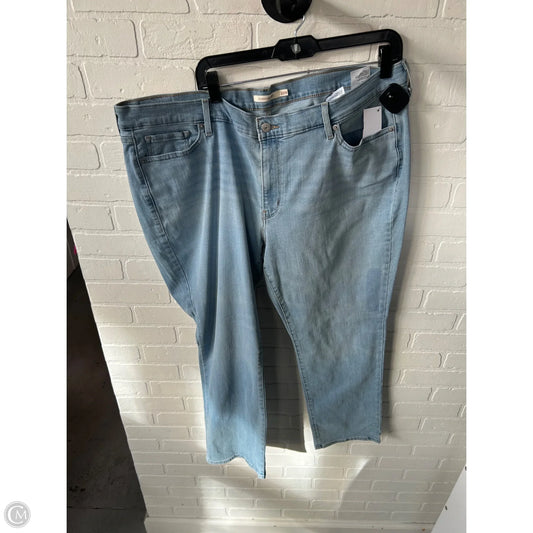 Jeans Straight By Levis In Blue Denim, Size: 22
