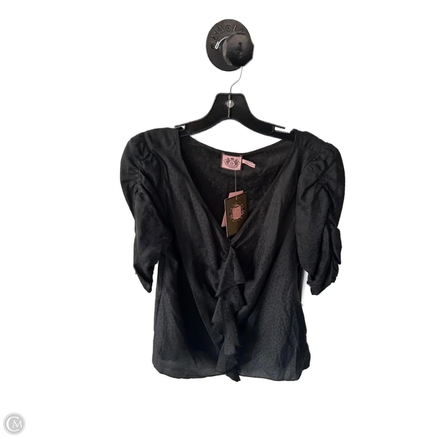 Top Short Sleeve By Juicy Couture In Black, Size: L