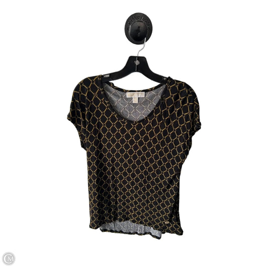 Top Short Sleeve By Michael By Michael Kors In Black & Gold, Size: L