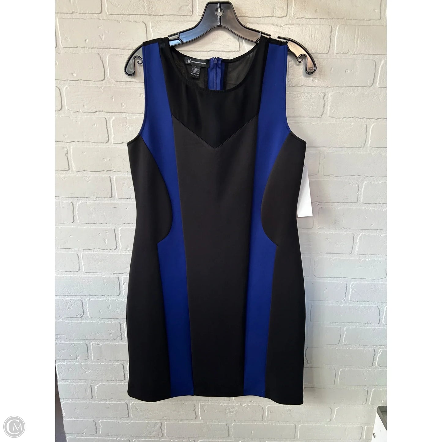 Dress Work By Inc In Black & Blue, Size: L