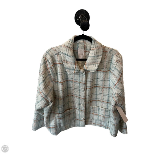 Blazer By Lc Lauren Conrad In Blue & Cream, Size: 2x