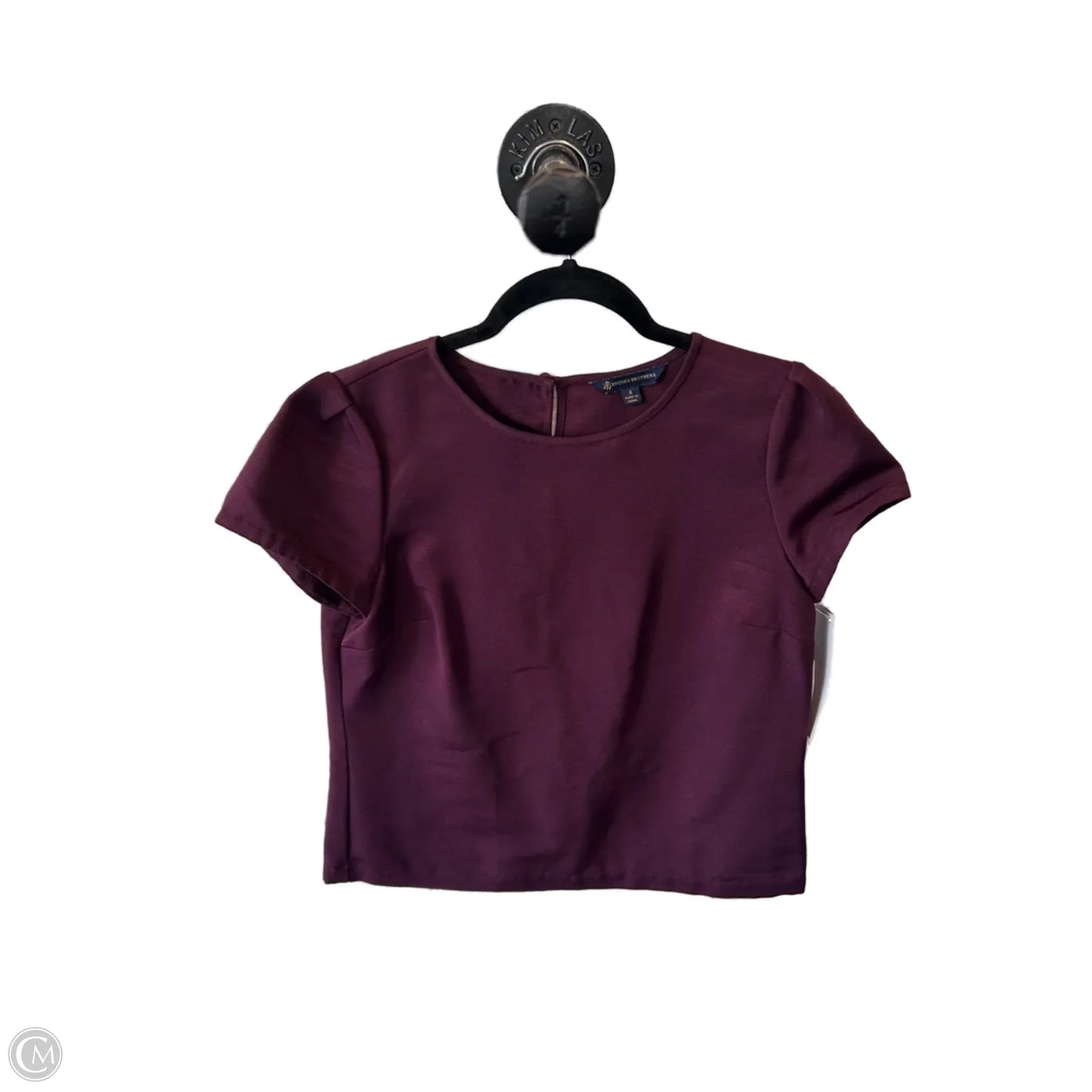 Top Short Sleeve By Brooks Brothers In Purple, Size: S