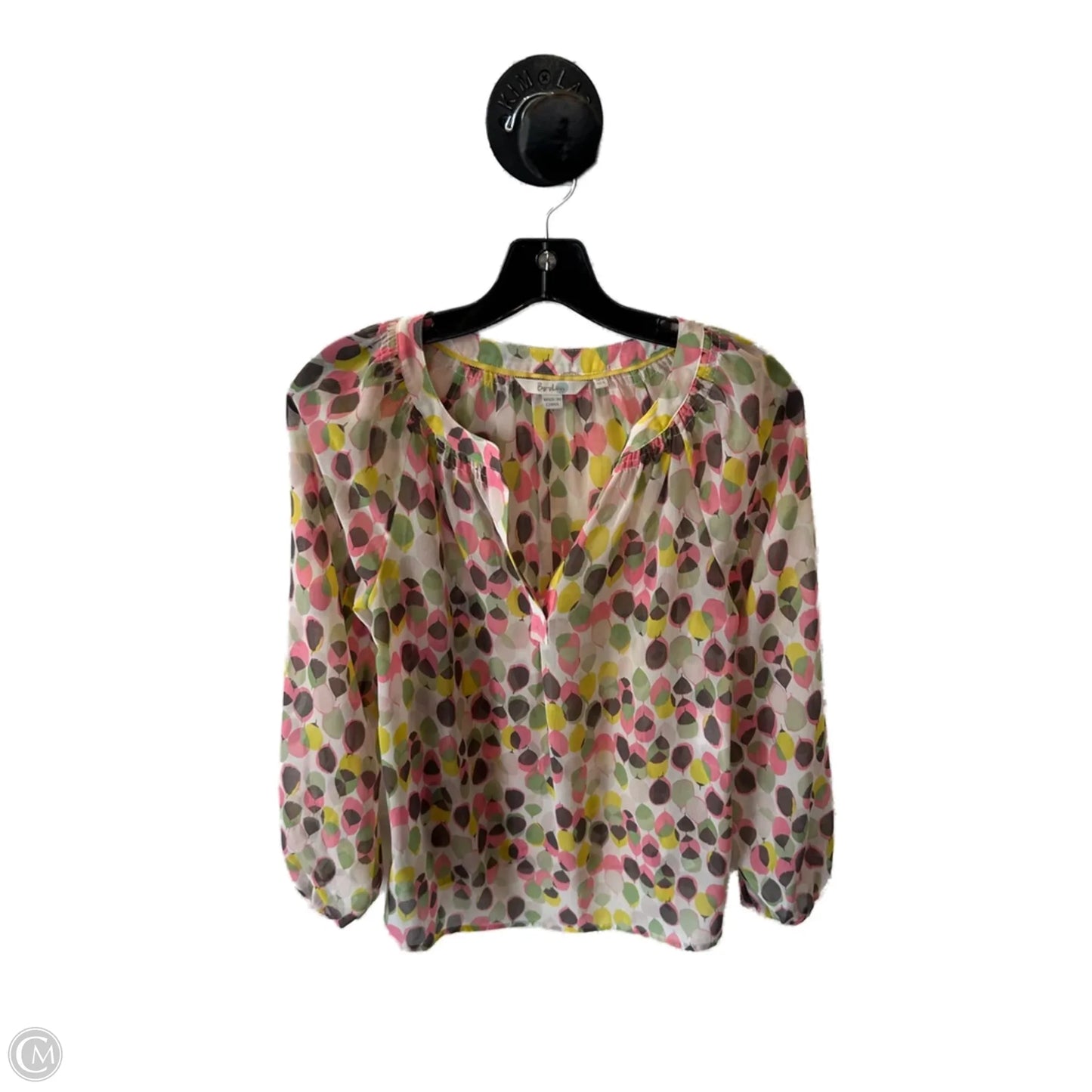 Top Long Sleeve By Boden In Green & Pink, Size: S