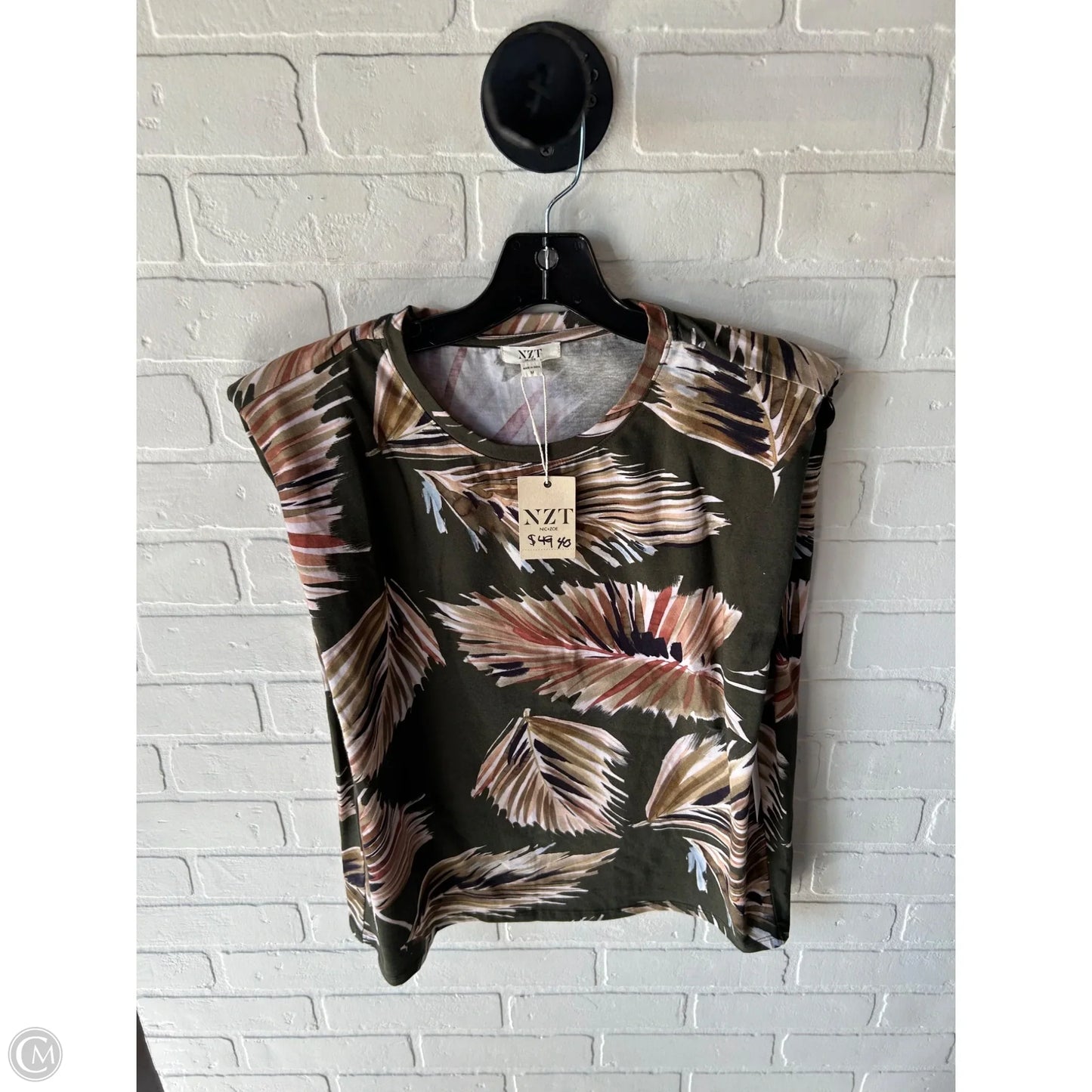 Top Sleeveless By Nic + Zoe In Green & Tan, Size: M