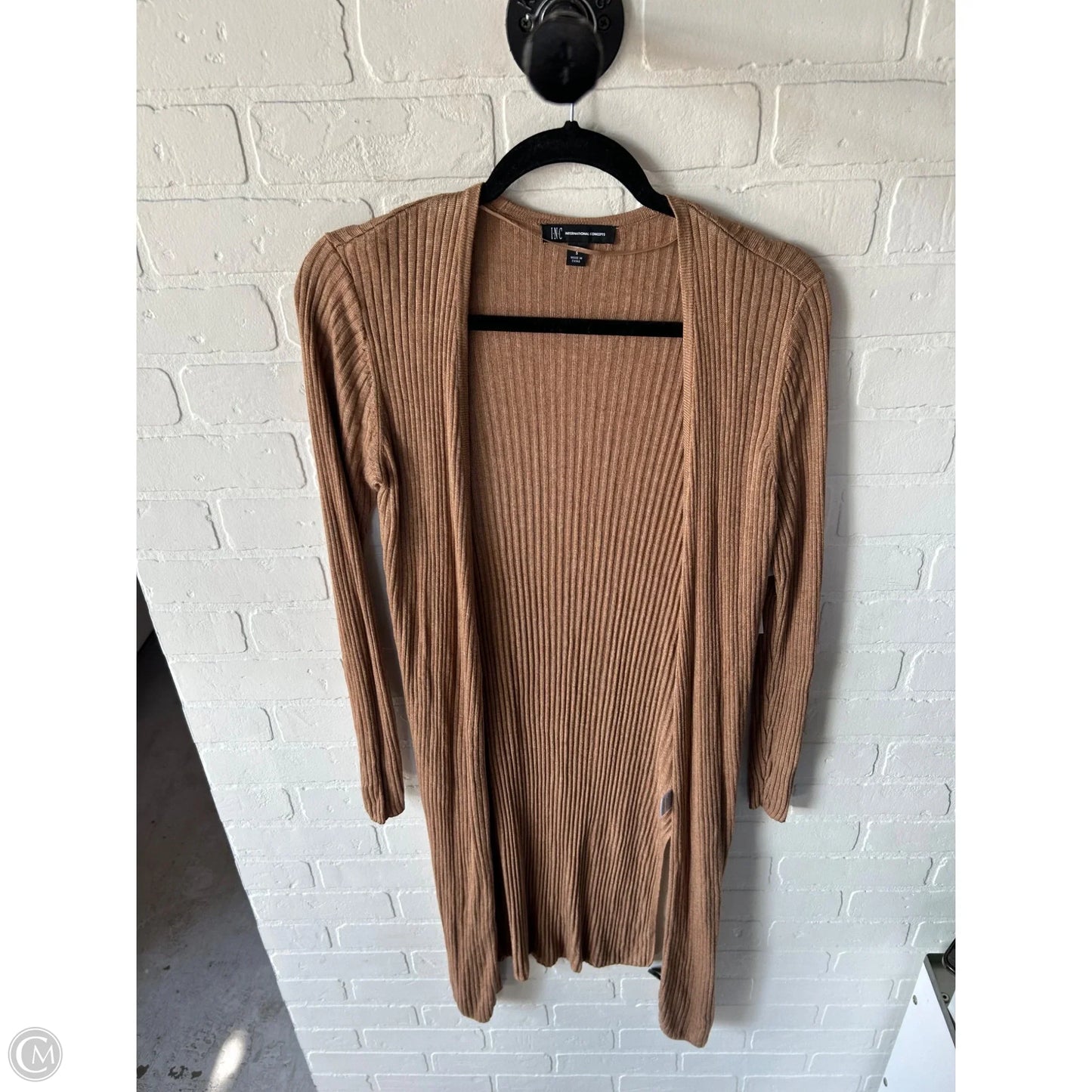 Sweater Cardigan By Inc In Tan, Size: S