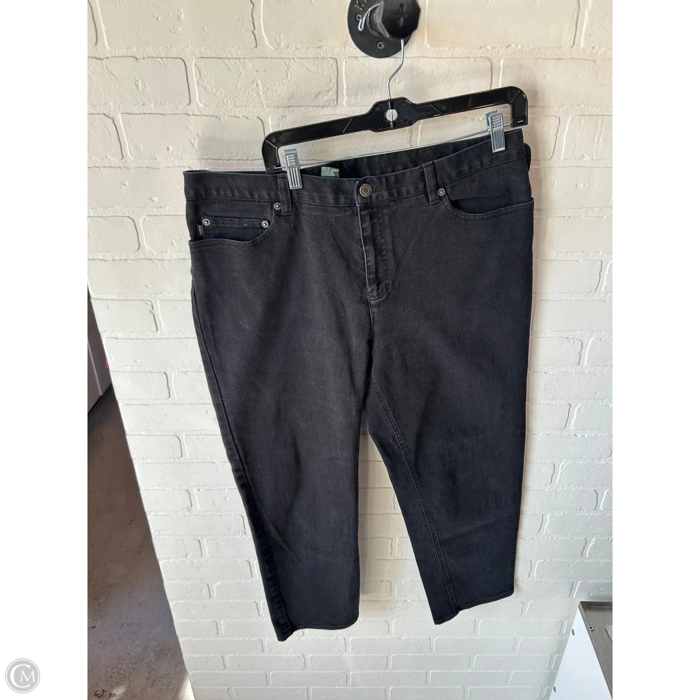 Jeans Straight By Lauren By Ralph Lauren In Black Denim, Size: 10